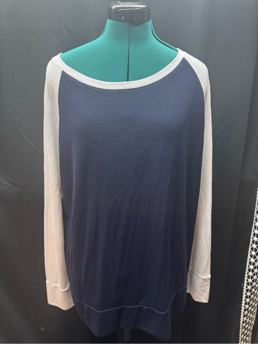 GAP Navy Sweater with Cream Trim